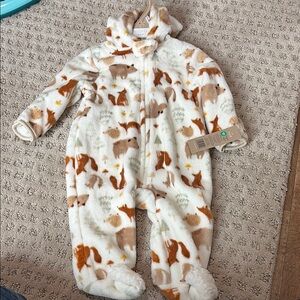 Cozy Bear Print Kids One Piece